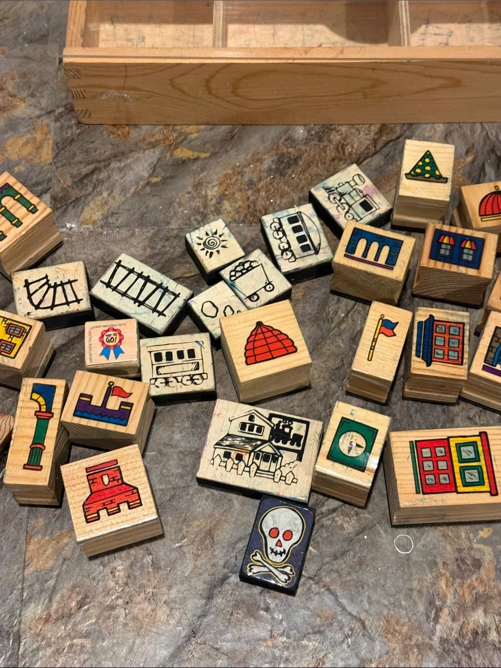 Shure Artful Architecture Wooden Stamp Set - total of 28 stamps.